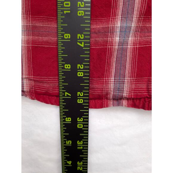 Carhartt Relaxed Fit Plaid Button Down Shirt Mens Medium Red Gray Work Outdoor - Picture 5 of 7